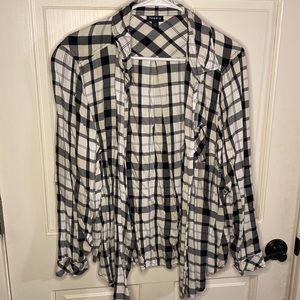 Torrid Size 1 Plaid button down blouse